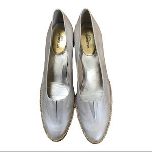 Ros Hommerson Pearl Gold Leather Espadrilles